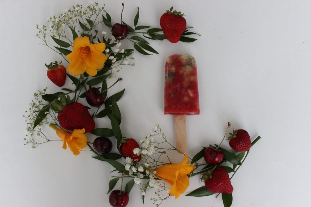 Watermelon and Strawberry healthy ice pop recipe 