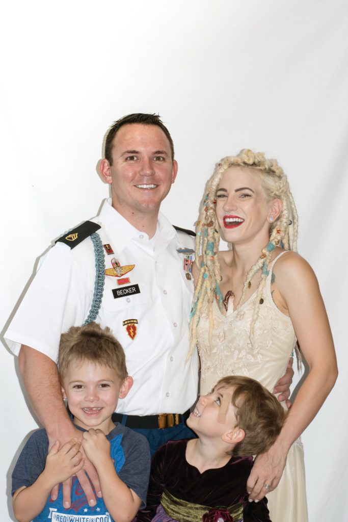 Karissa Becker with her military husband and their little oms